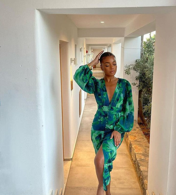 Karlita Midi Dress - Green