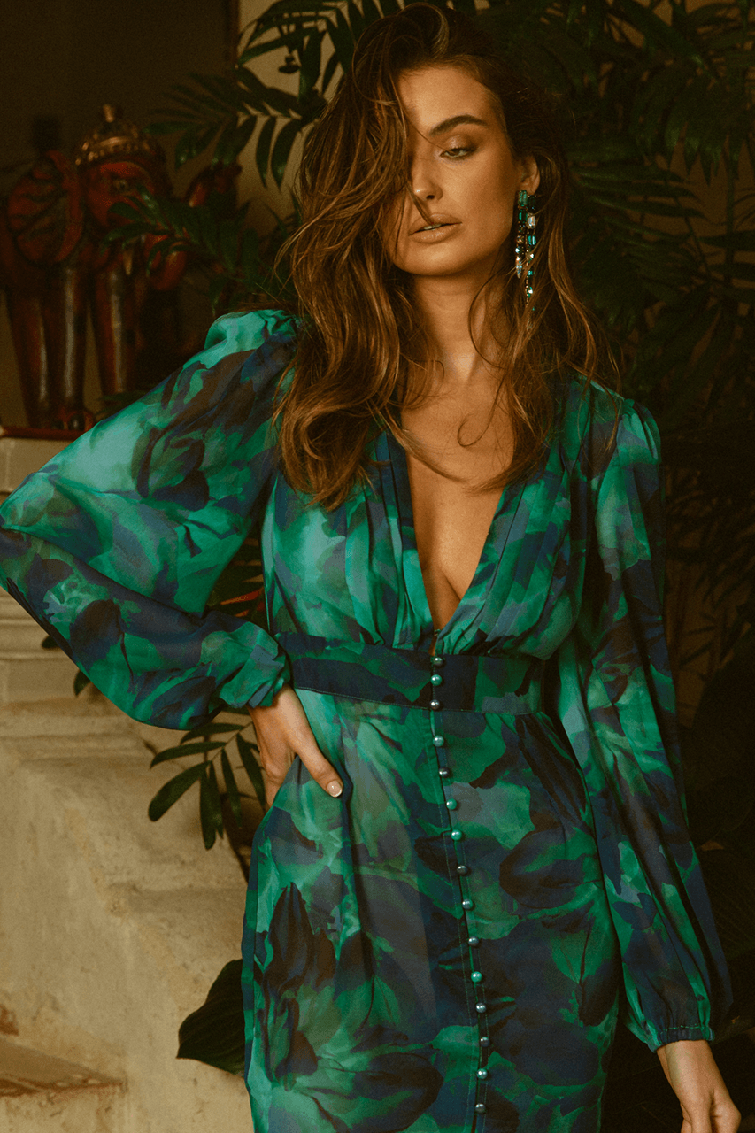 Karlita Midi Dress - Green